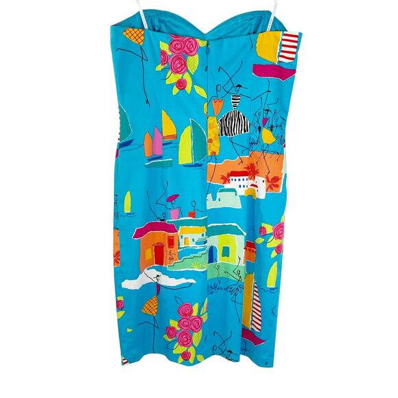 David Meister Strapless Mini Dress - Size 8 - Sailboat Floral - Picture 2 of 5